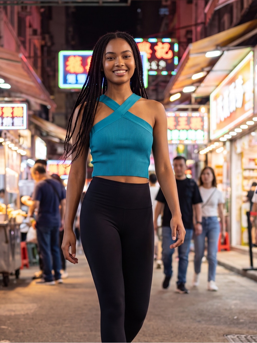 Sincerely Jules Blue Ribbed Backless Crop Tank Top